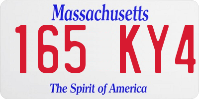 MA license plate 165KY4