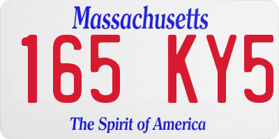 MA license plate 165KY5