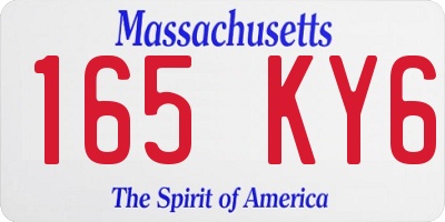 MA license plate 165KY6