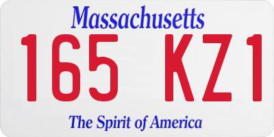 MA license plate 165KZ1