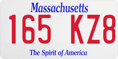 MA license plate 165KZ8
