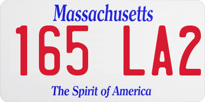 MA license plate 165LA2