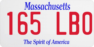 MA license plate 165LB0