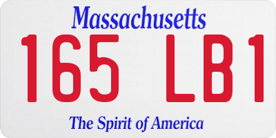 MA license plate 165LB1