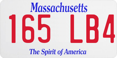 MA license plate 165LB4