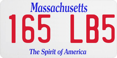 MA license plate 165LB5