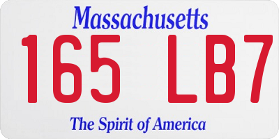 MA license plate 165LB7