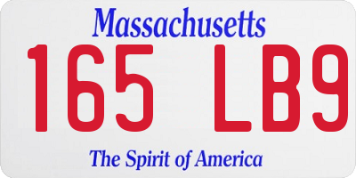 MA license plate 165LB9