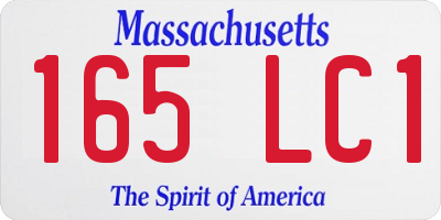 MA license plate 165LC1