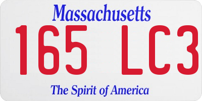 MA license plate 165LC3
