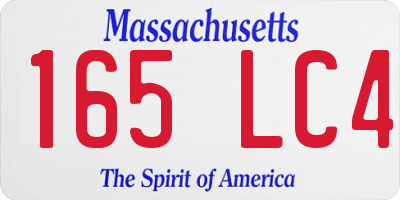 MA license plate 165LC4