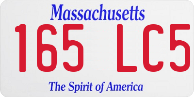 MA license plate 165LC5