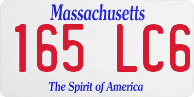 MA license plate 165LC6