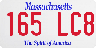 MA license plate 165LC8