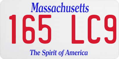 MA license plate 165LC9