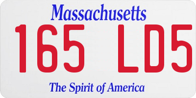 MA license plate 165LD5