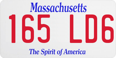 MA license plate 165LD6