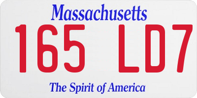 MA license plate 165LD7