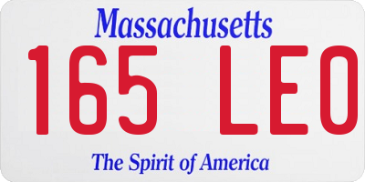 MA license plate 165LE0
