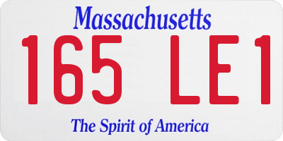 MA license plate 165LE1