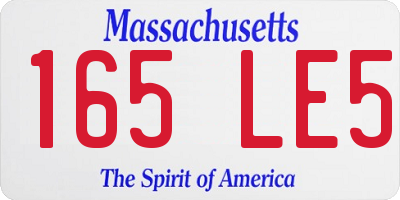 MA license plate 165LE5