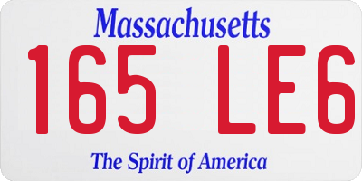 MA license plate 165LE6