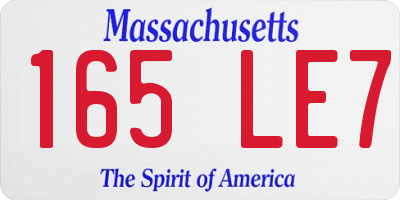 MA license plate 165LE7