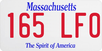 MA license plate 165LF0