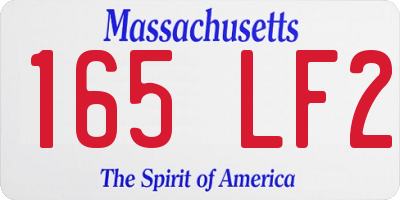 MA license plate 165LF2