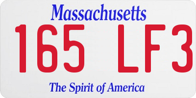 MA license plate 165LF3