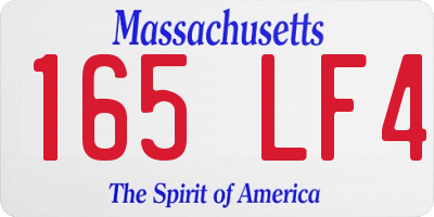MA license plate 165LF4