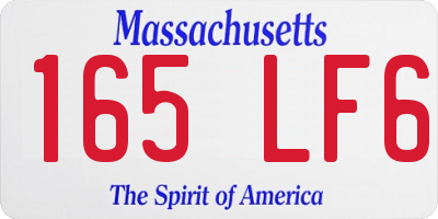 MA license plate 165LF6