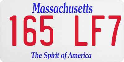 MA license plate 165LF7