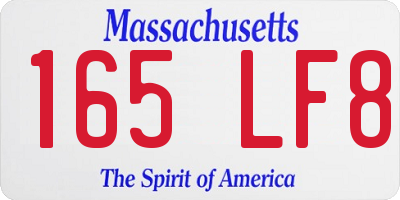MA license plate 165LF8
