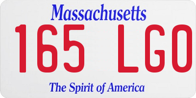 MA license plate 165LG0