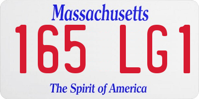 MA license plate 165LG1