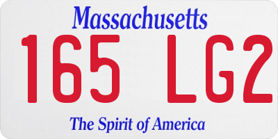 MA license plate 165LG2