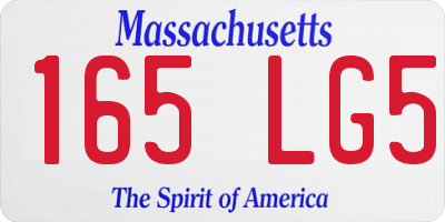 MA license plate 165LG5