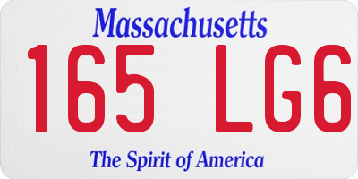 MA license plate 165LG6