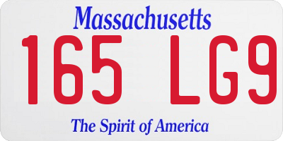 MA license plate 165LG9