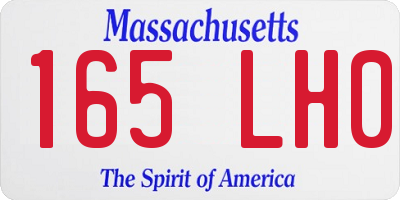 MA license plate 165LH0