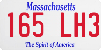 MA license plate 165LH3