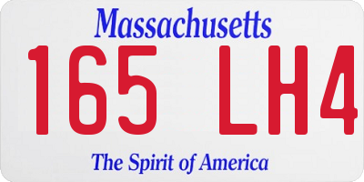MA license plate 165LH4