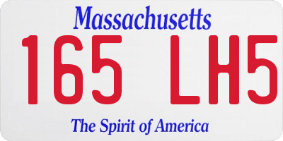 MA license plate 165LH5