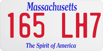 MA license plate 165LH7