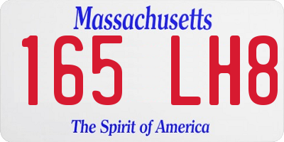MA license plate 165LH8