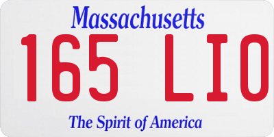 MA license plate 165LI0