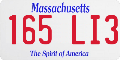 MA license plate 165LI3