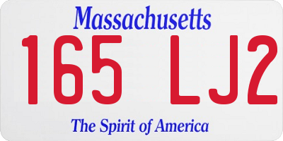 MA license plate 165LJ2