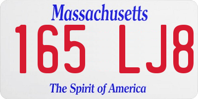 MA license plate 165LJ8
